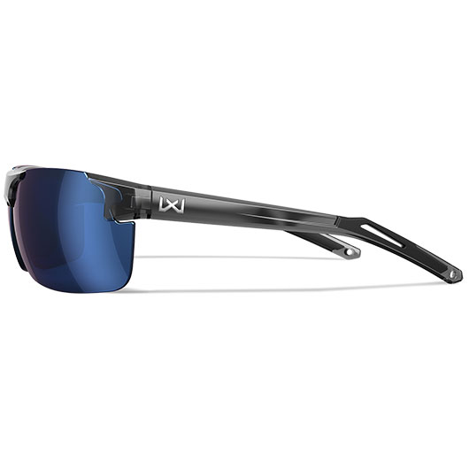 Wiley X Sonnenbrille Prime Captivate glänzend transparent grau Gläser blau verspiegelt polarisiert inkl. Brillenbeutel Bild 2