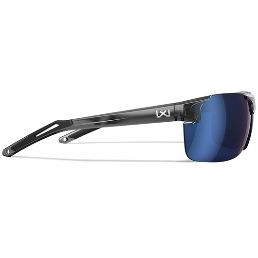 Wiley X Sonnenbrille Prime Captivate glänzend transparent grau Gläser blau verspiegelt polarisiert inkl. Brillenbeutel Bild 3