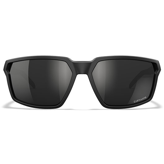 Wiley X Sonnenbrille Sierra Captivate mattschwarz Glser schwarz verspiegelt polarisiert inkl. Brillenbeutel & Seitenschutz Bild 1