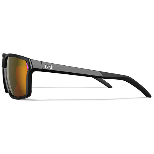 Wiley X Sonnenbrille Sierra Captivate glnzend schwarz Glser rot verspiegelt inkl. Brillenbeutel & Seitenschutz Bild 2