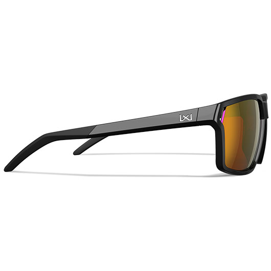 Wiley X Sonnenbrille Sierra Captivate glnzend schwarz Glser rot verspiegelt inkl. Brillenbeutel & Seitenschutz Bild 3