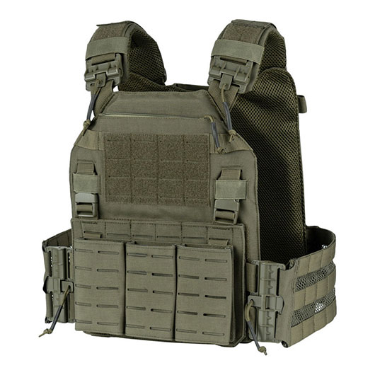 101 INC QR Plate Carrier Lasercut Molle-Plattentr�ger Weste oliv inkl. Dummy-Platten Bild 1