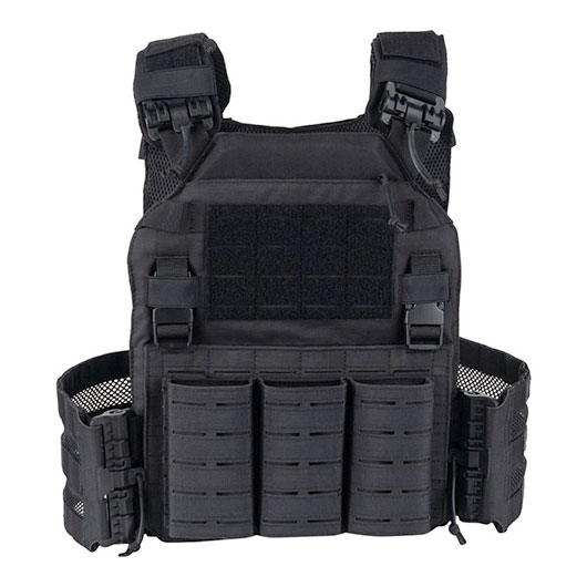 101 INC QR Plate Carrier Lasercut Molle-Plattentr�ger Weste schwarz inkl. Dummy-Platten