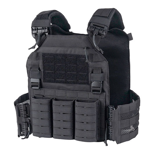 101 INC QR Plate Carrier Lasercut Molle-Plattentr�ger Weste schwarz inkl. Dummy-Platten Bild 1