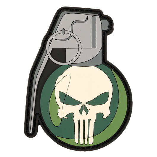 101 INC 3D Rubber Patch mit Klettflche Handgrenade Punisher fullcolor