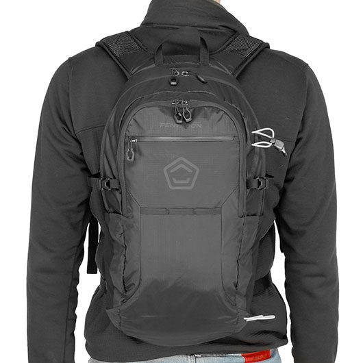 Pentagon Rucksack Minor 20 Liter mit Regenschutz schwarz Bild 4