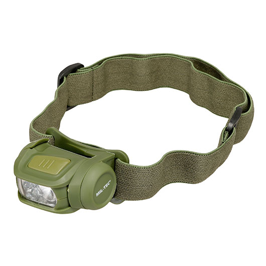 Mil-Tec LED-Stirnlampe 4-farbig 65 Lumen oliv inkl. Stirnband Bild 3