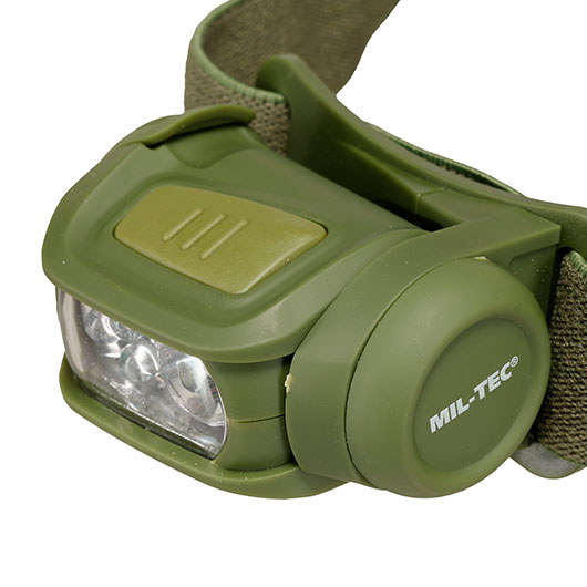 Mil-Tec LED-Stirnlampe 4-farbig 65 Lumen oliv inkl. Stirnband Bild 6