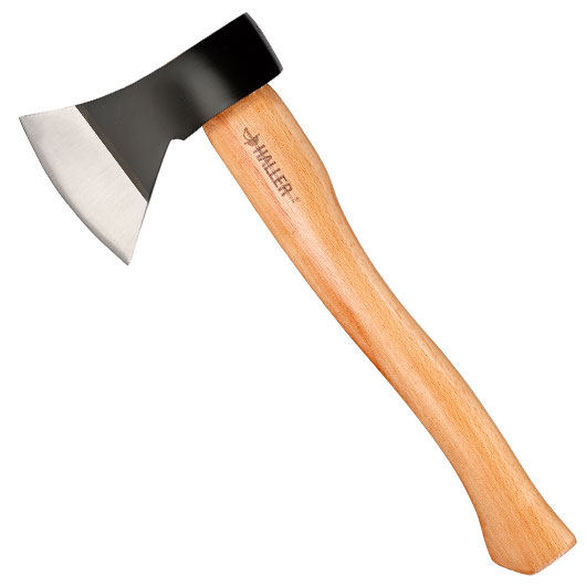 Haller Axt breit 39 cm Buchenholz inkl. Lederscheide
