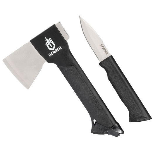 Gerber Outdoorbeil & Messer Gator Axe Combo I schwarz inkl. Nylonscheide