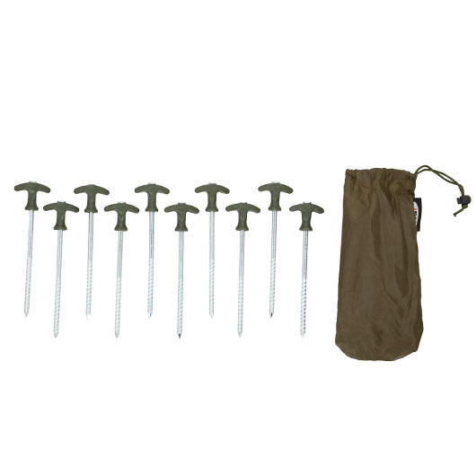 NGT Zeltheringe 20 cm 10er Pack oliv inkl. Transportbeutel Bild 4
