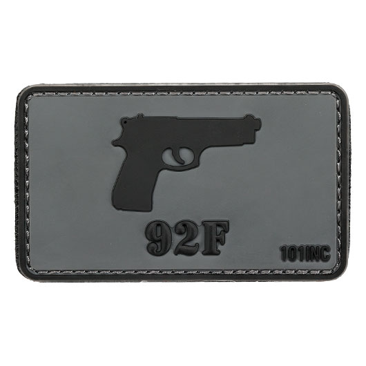 101 INC 3D Rubber Patch mit Klettflche 92F grau/schwarz