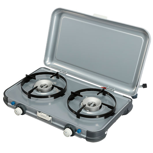 Campingaz Camping Kitchen 2 Camping Gaskocher mit 2 Kochfeldern silber / grau