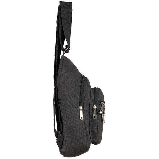 Kleine Schultertasche mit Trageriemen und mehreren Staufchern schwarz Bild 1
