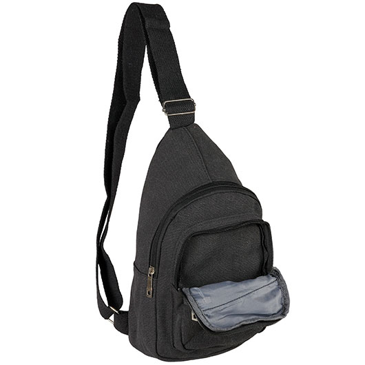 Kleine Schultertasche mit Trageriemen und mehreren Staufchern schwarz Bild 10