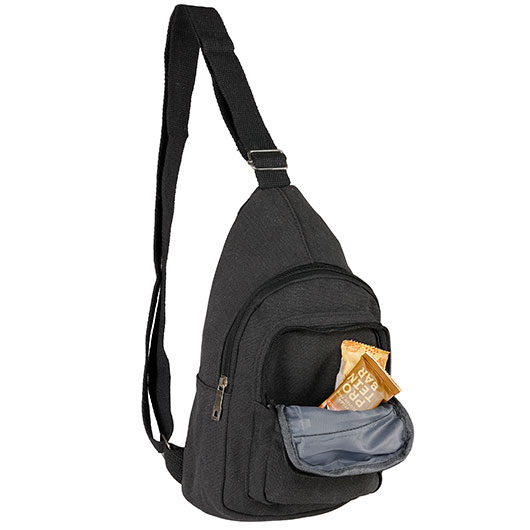 Kleine Schultertasche mit Trageriemen und mehreren Staufchern schwarz Bild 11