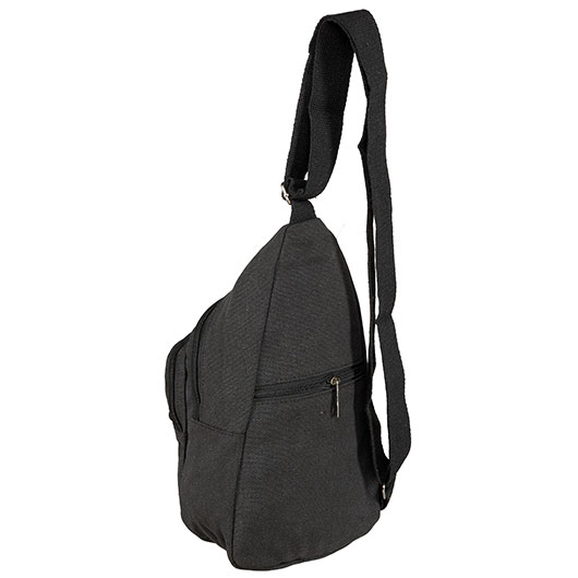Kleine Schultertasche mit Trageriemen und mehreren Staufchern schwarz Bild 3