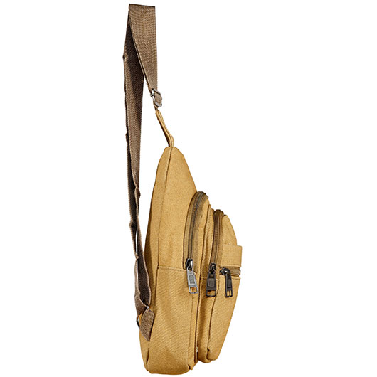 Kleine Schultertasche mit Trageriemen und mehreren Staufchern coyote Bild 1