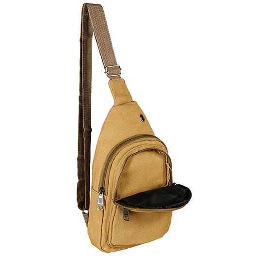 Kleine Schultertasche mit Trageriemen und mehreren Staufchern coyote Bild 10