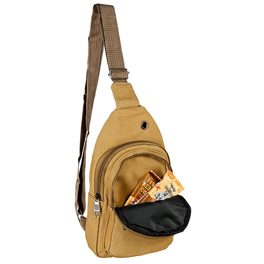 Kleine Schultertasche mit Trageriemen und mehreren Staufchern coyote Bild 11