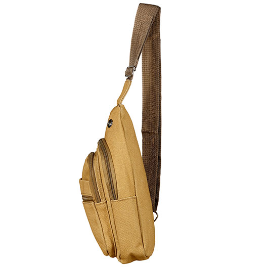 Kleine Schultertasche mit Trageriemen und mehreren Staufchern coyote Bild 2