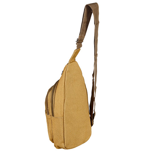 Kleine Schultertasche mit Trageriemen und mehreren Staufchern coyote Bild 3