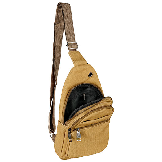 Kleine Schultertasche mit Trageriemen und mehreren Staufchern coyote Bild 8