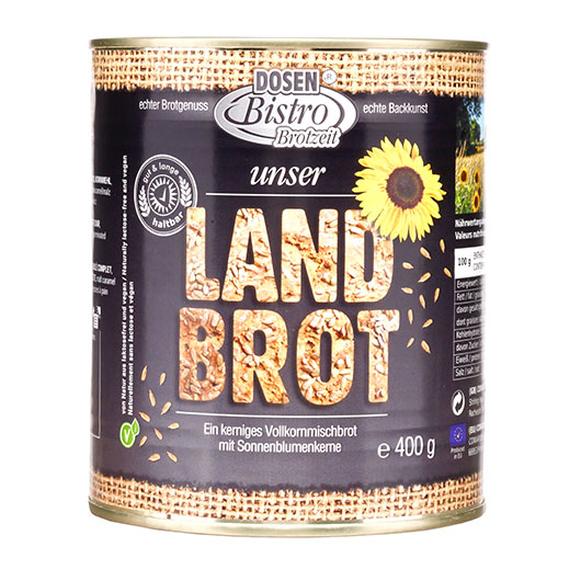 DosenBistro Landbrot 400g  kerniges Vollkornmischbrot mit Sonnenblumenkerne Bild 1
