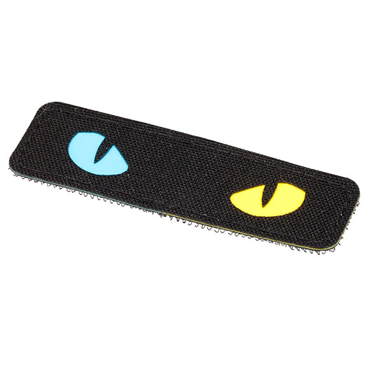 M-Tac Lasercut-Patch schwarz mit Cat-Eyes blue-yellow nachleuchtend Bild 3