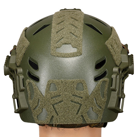 WoSport Airsoft Helm W-Style 3.0 Standard Version mit NVG Mount und seitlichen Rails verstellbar oliv Bild 4