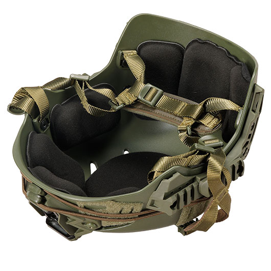 WoSport Airsoft Helm W-Style 3.0 Standard Version mit NVG Mount und seitlichen Rails verstellbar oliv Bild 9