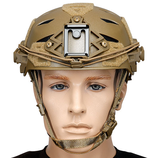 WoSport Airsoft Helm W-Style 3.0 Standard Version mit NVG Mount und seitlichen Rails verstellbar tan Bild 2