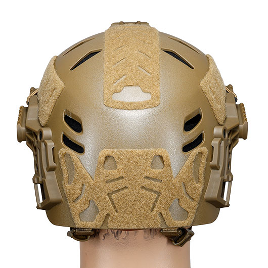 WoSport Airsoft Helm W-Style 3.0 Standard Version mit NVG Mount und seitlichen Rails verstellbar tan Bild 4