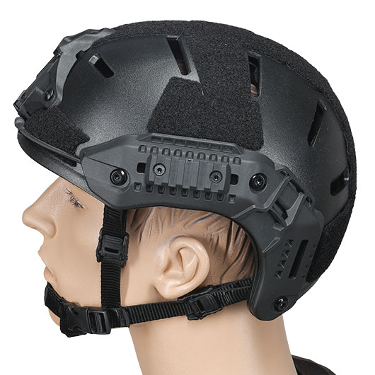 WoSport Airsoft Helm MK Training Style mit NVG Mount und seitlichen Rails verstellbar schwarz Bild 1