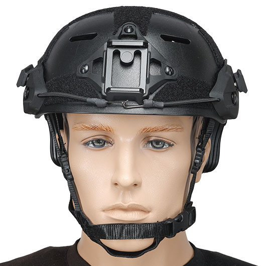 WoSport Airsoft Helm MK Training Style mit NVG Mount und seitlichen Rails verstellbar schwarz Bild 2