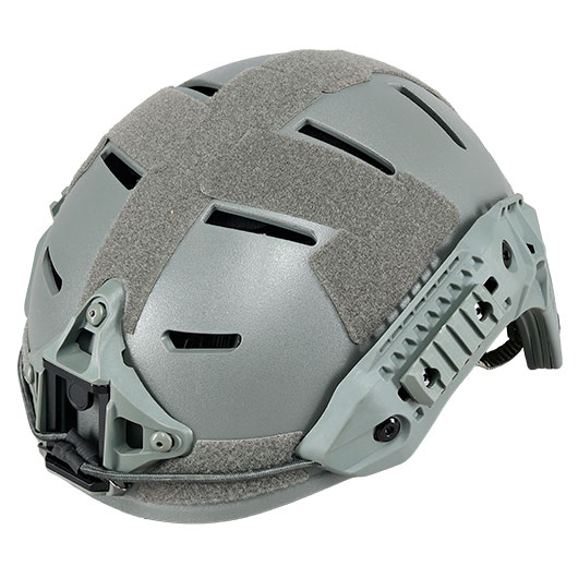WoSport Airsoft Helm MK Training Style mit NVG Mount und seitlichen Rails verstellbar grau Bild 8
