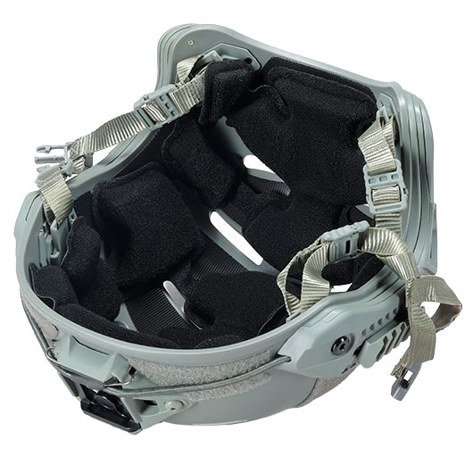 WoSport Airsoft Helm MK Training Style mit NVG Mount und seitlichen Rails verstellbar grau Bild 9