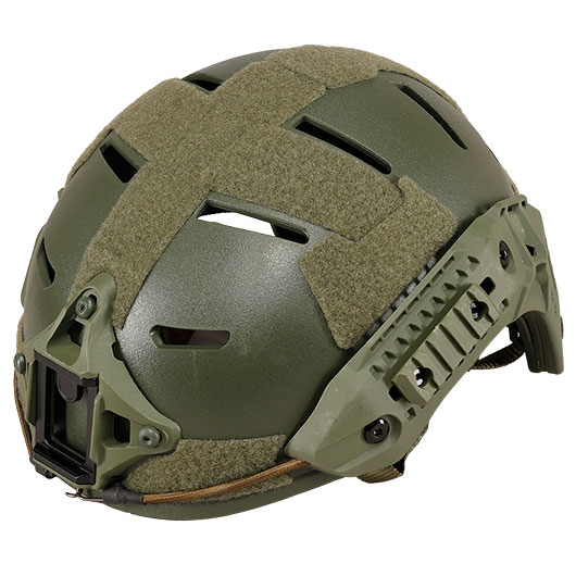 WoSport Airsoft Helm MK Training Style mit NVG Mount und seitlichen Rails verstellbar oliv Bild 8