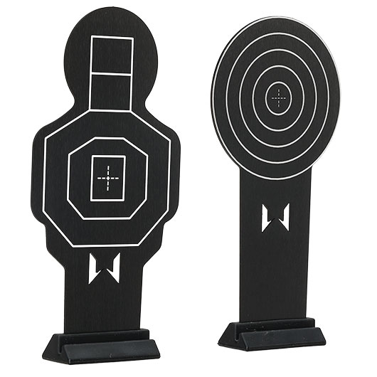 WoSport Shooting Training Target Übungszielfiguren aus Aluminium schwarz - 2 Stück