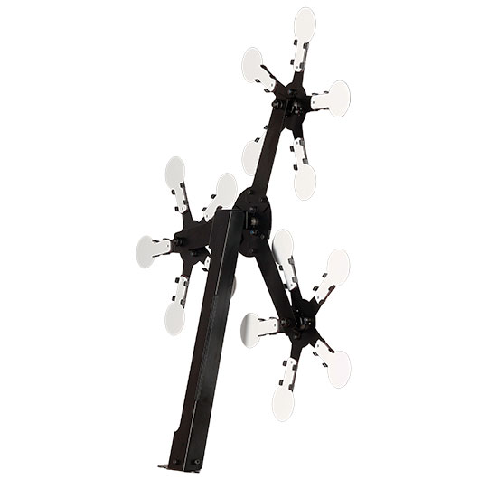 WoSport Triple Star Target mit 15 Zielen dreifaches Kreis-Pendelspiel aus Stahl schwarz Bild 1