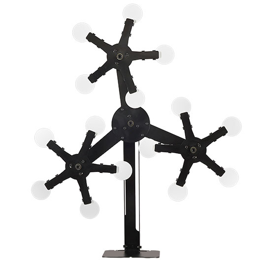 WoSport Triple Star Target mit 15 Zielen dreifaches Kreis-Pendelspiel aus Stahl schwarz Bild 2