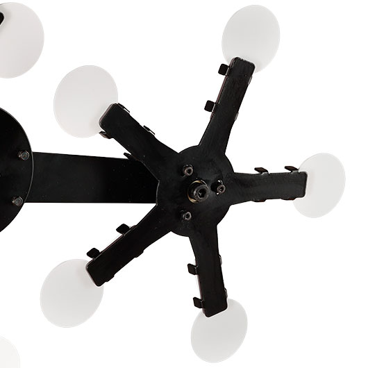 WoSport Triple Star Target mit 15 Zielen dreifaches Kreis-Pendelspiel aus Stahl schwarz Bild 6