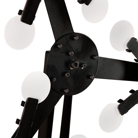 WoSport Triple Star Target mit 15 Zielen dreifaches Kreis-Pendelspiel aus Stahl schwarz Bild 8