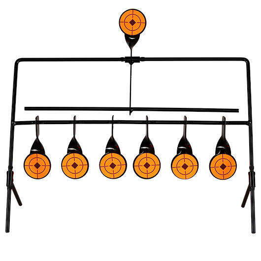 WoSport Wind-Bell Target mit 7 Zielen Metall Pendelspiel schwarz Bild 2