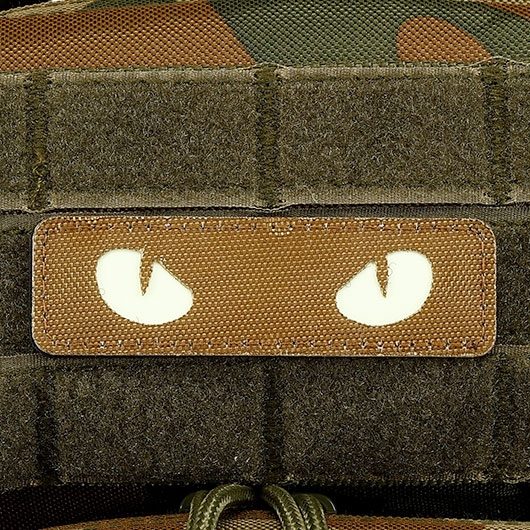 101INC Lasercut Patch Cat Eyes Coyote leuchtend mit Klett auf der Rckseite Bild 1