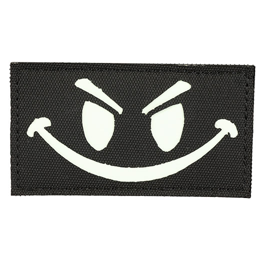 101INC lasercut Patch Evil Smiley, leuchtet im Dunkeln Bild 2