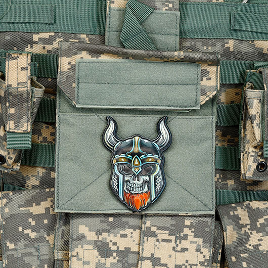 101 INC Totenkopf 3D Rubber Patch Wikinger Bild 2