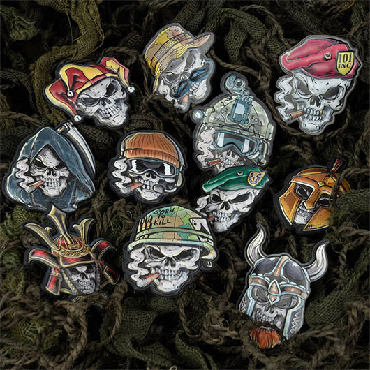 101 INC Totenkopf 3D Rubber Patch Wikinger Bild 7