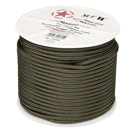Kommandoseil 5 mm x 60 m oliv