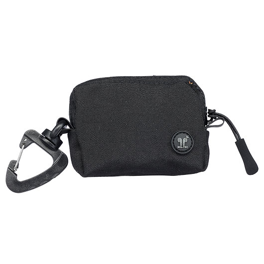 MIL-TEC Praktische Mini-Tasche mit Rei�verschluss und Karabiner schwarz
